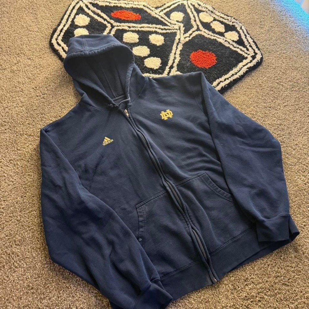 🏈 Vintage Adidas Notre Dame "IRISH" Zip Hoodie